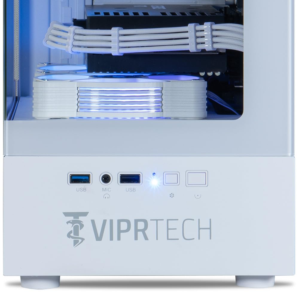 ViprTech Reaper 2.0 Liquid-Cooled PC - AMD Ryzen 7 8700F (5.0Ghz Turbo), GeForce RTX 5060 Ti 16GB, 16GB DDR5, 1TB SSD, Gold Rated PSU, VR-Ready, WiFi, BT, Win 11, Gaming Desktop Computer, Black