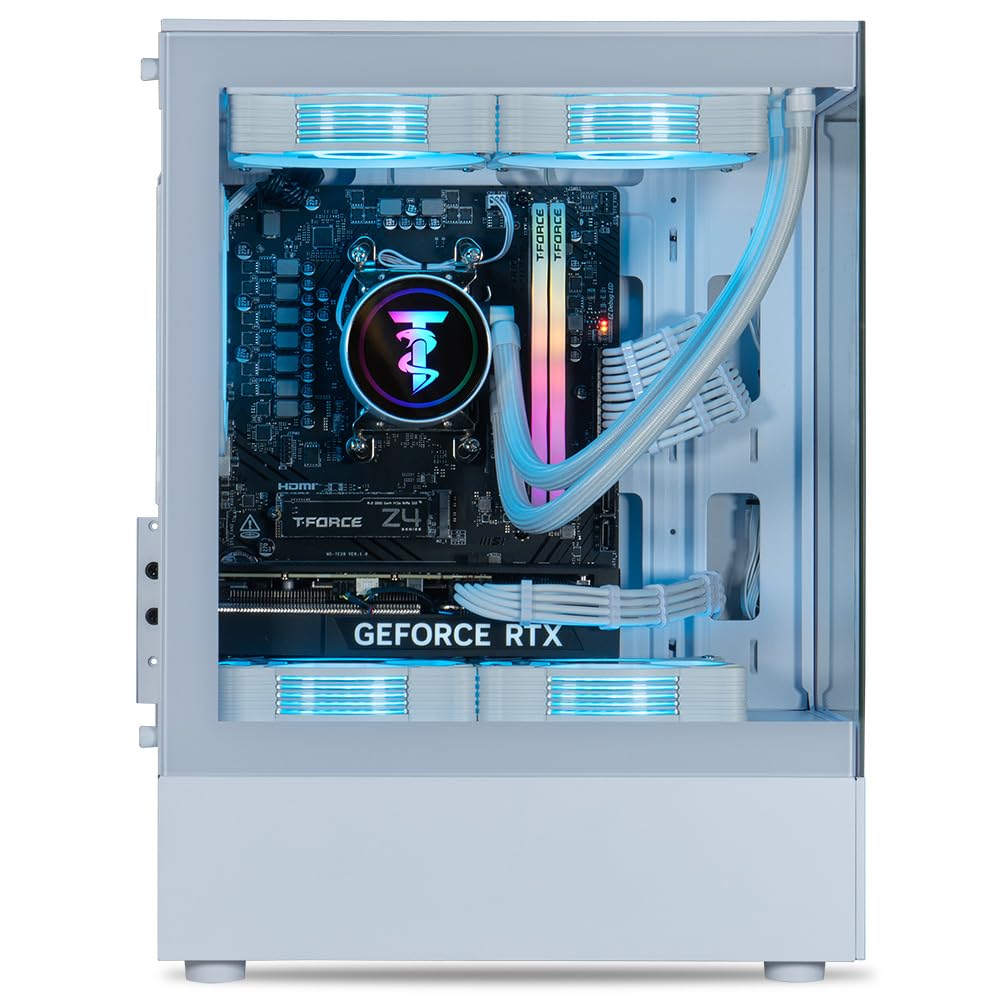 ViprTech Reaper 2.0 Liquid-Cooled PC - AMD Ryzen 7 8700F (5.0Ghz Turbo), GeForce RTX 5060 Ti 16GB, 16GB DDR5, 1TB SSD, Gold Rated PSU, VR-Ready, WiFi, BT, Win 11, Gaming Desktop Computer, Black