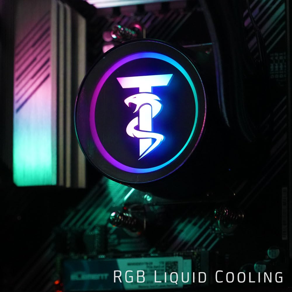 ViprTech Reaper 2.0 Liquid-Cooled PC - AMD Ryzen 7 8700F (5.0Ghz Turbo), GeForce RTX 5060 Ti 16GB, 16GB DDR5, 1TB SSD, Gold Rated PSU, VR-Ready, WiFi, BT, Win 11, Gaming Desktop Computer, Black