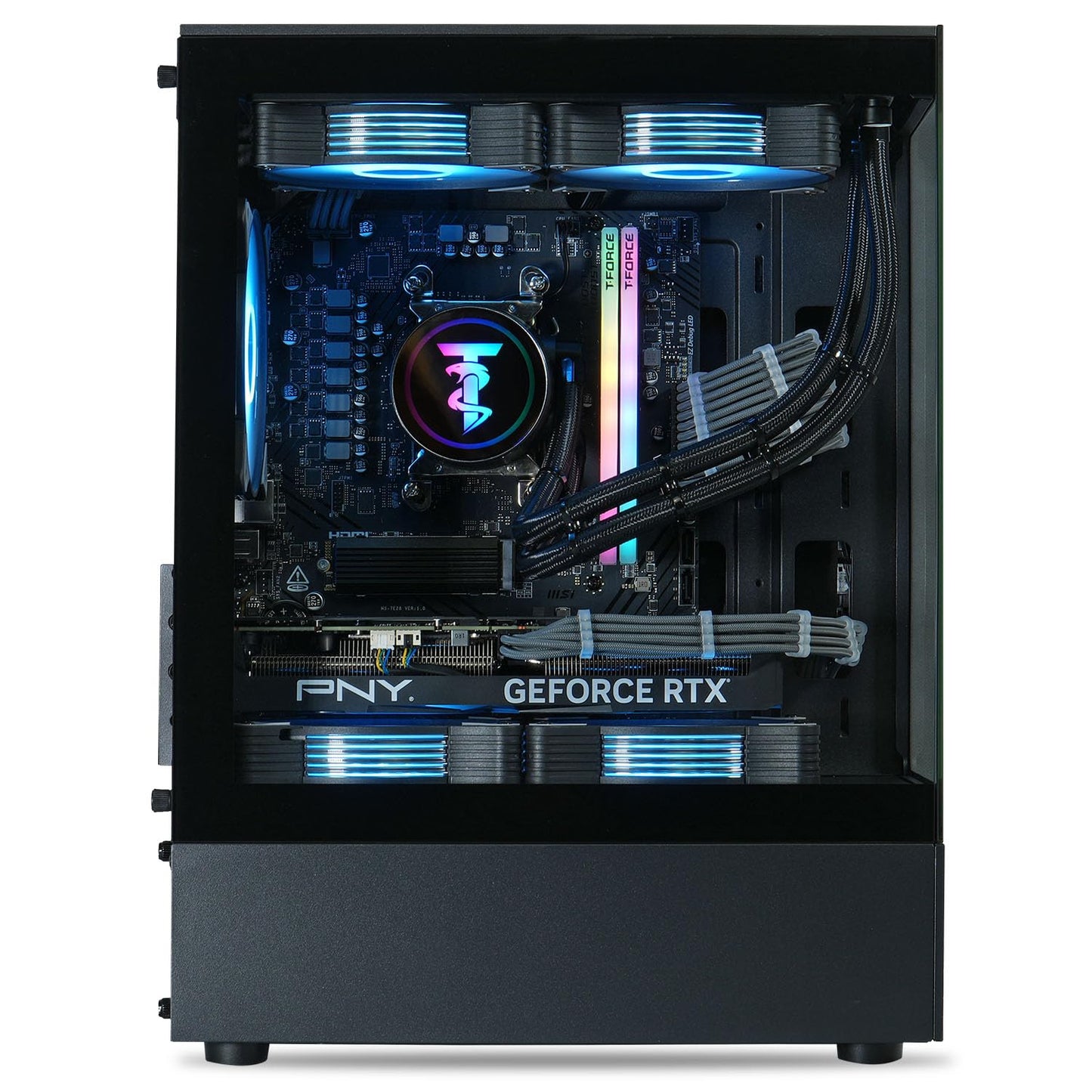 ViprTech Reaper 2.0 Liquid-Cooled PC - AMD Ryzen 7 8700F (5.0Ghz Turbo), GeForce RTX 5060 Ti 16GB, 16GB DDR5, 1TB SSD, Gold Rated PSU, VR-Ready, WiFi, BT, Win 11, Gaming Desktop Computer, Black