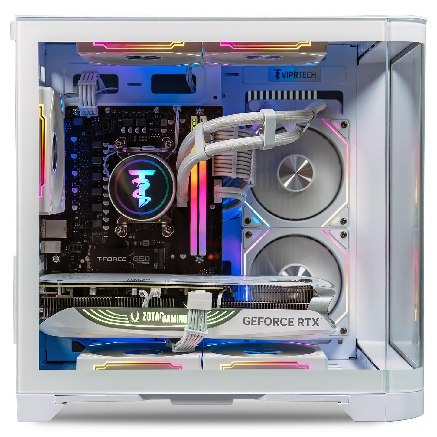 ViprTech Reaper 2.0 Liquid-Cooled PC - AMD Ryzen 7 8700F (5.0Ghz Turbo), GeForce RTX 5060 Ti 16GB, 16GB DDR5, 1TB SSD, Gold Rated PSU, VR-Ready, WiFi, BT, Win 11, Gaming Desktop Computer, Black