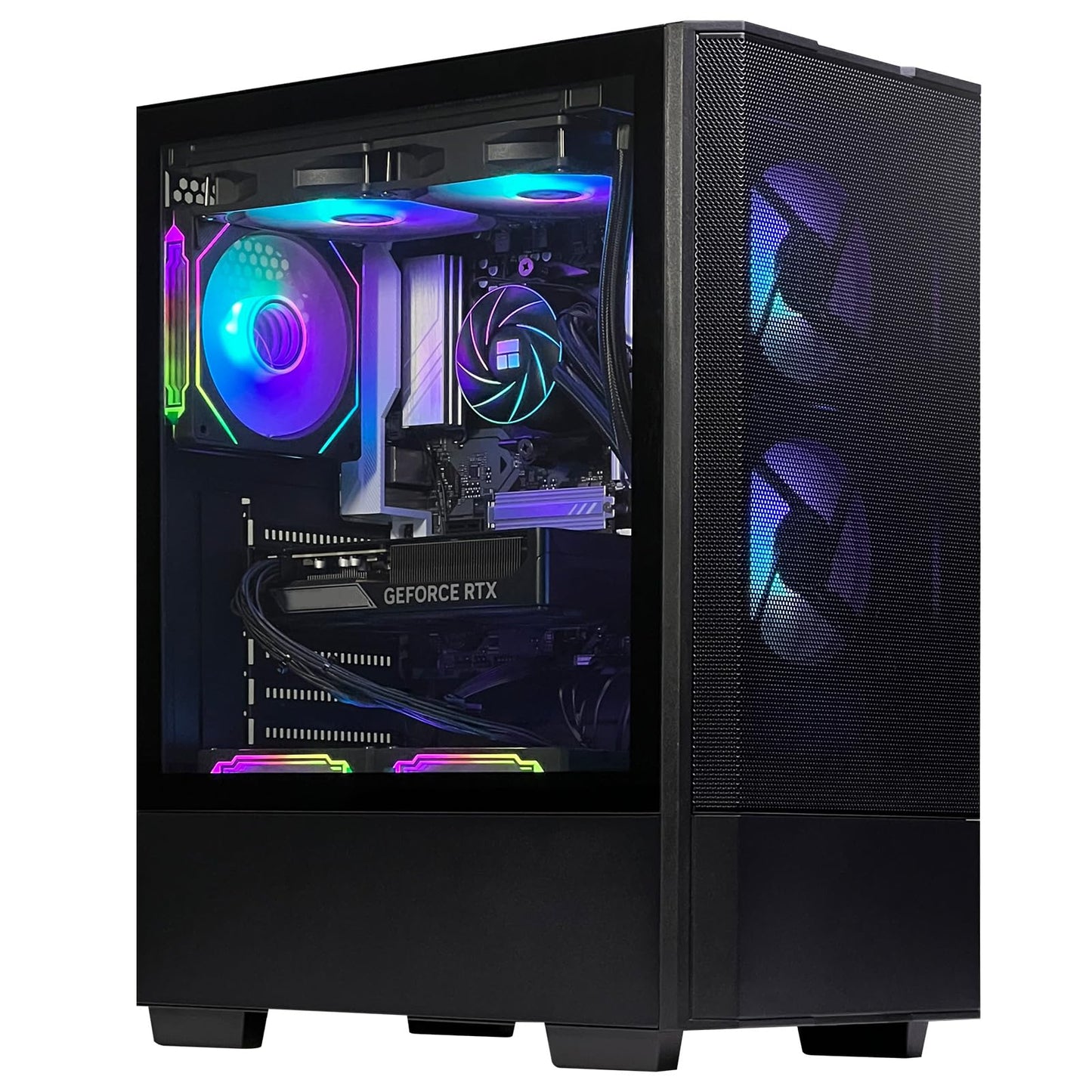 Prebuilt Gaming Desktop PC, AMD Ryzen 5 5500, GeForce RTX 3050 6GB, 16GB DDR4 3200MHz RAM, 1TB NVMe SSD, ARGB Air Cooling, Wi-Fi,Tower Computer for Gaming, Streaming, Editing