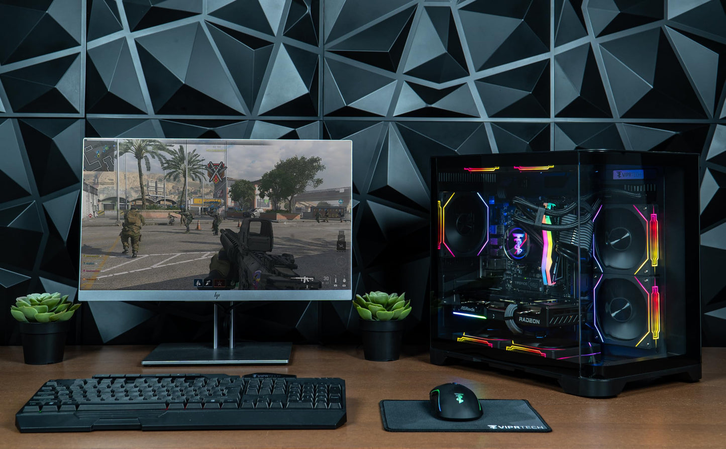 ViprTech Reaper 2.0 Liquid-Cooled PC - AMD Ryzen 7 8700F (5.0Ghz Turbo), GeForce RTX 5060 Ti 16GB, 16GB DDR5, 1TB SSD, Gold Rated PSU, VR-Ready, WiFi, BT, Win 11, Gaming Desktop Computer, Black
