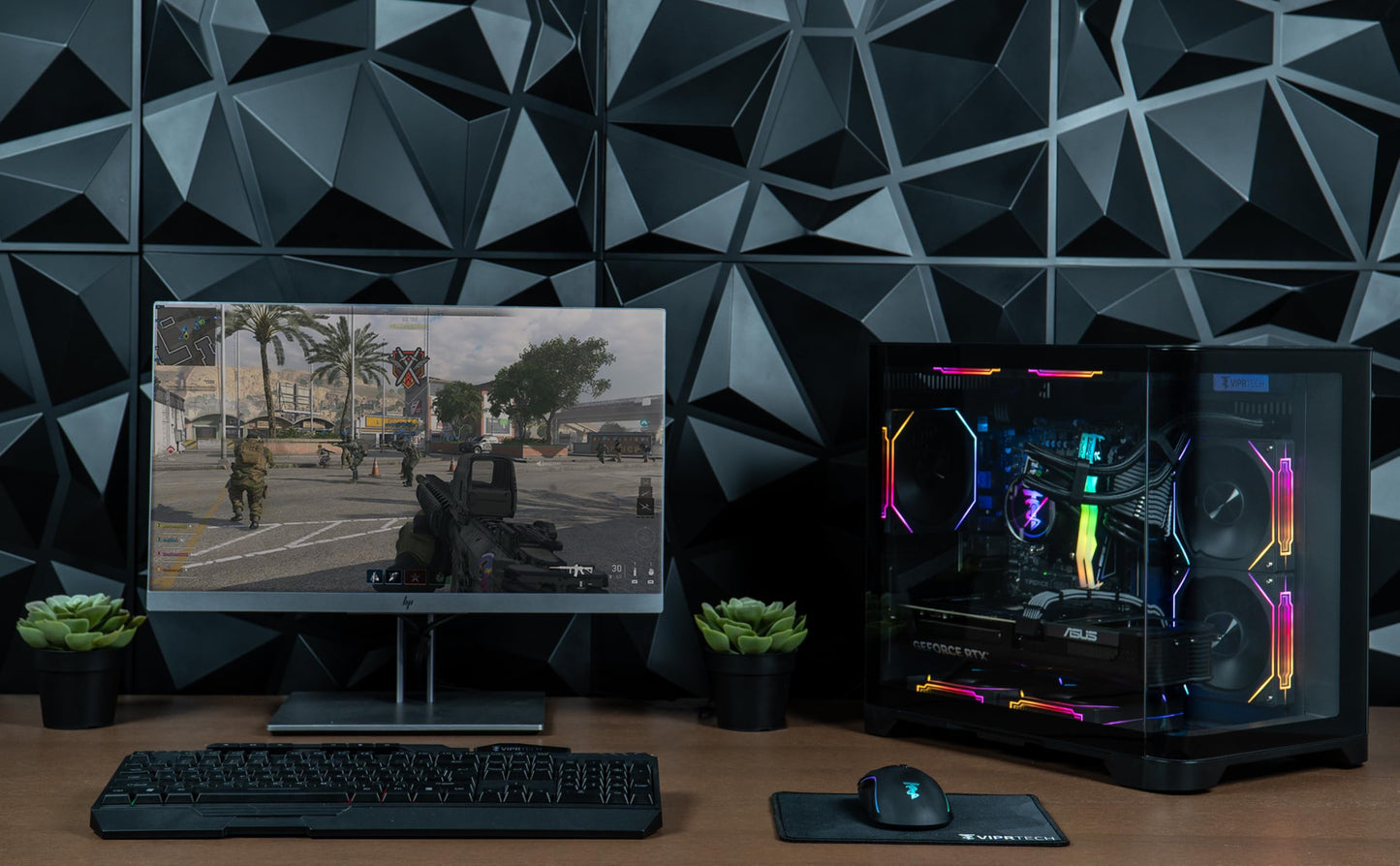 ViprTech Reaper 2.0 Liquid-Cooled PC - AMD Ryzen 7 8700F (5.0Ghz Turbo), GeForce RTX 5060 Ti 16GB, 16GB DDR5, 1TB SSD, Gold Rated PSU, VR-Ready, WiFi, BT, Win 11, Gaming Desktop Computer, Black
